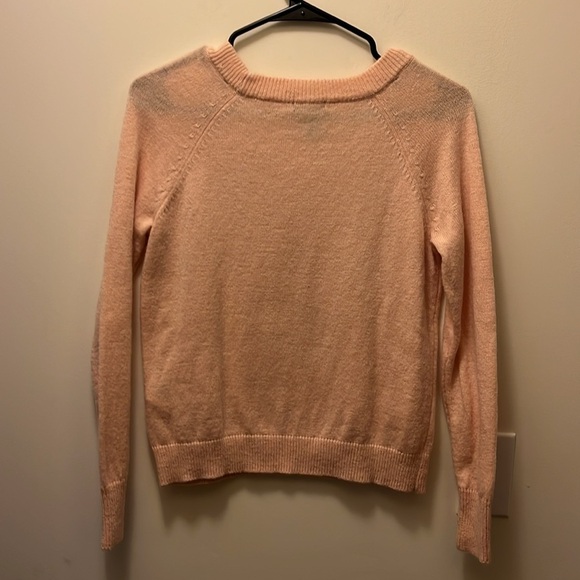 H&M pink sweater with gold sequined heart size small. - Picture 2 of 8